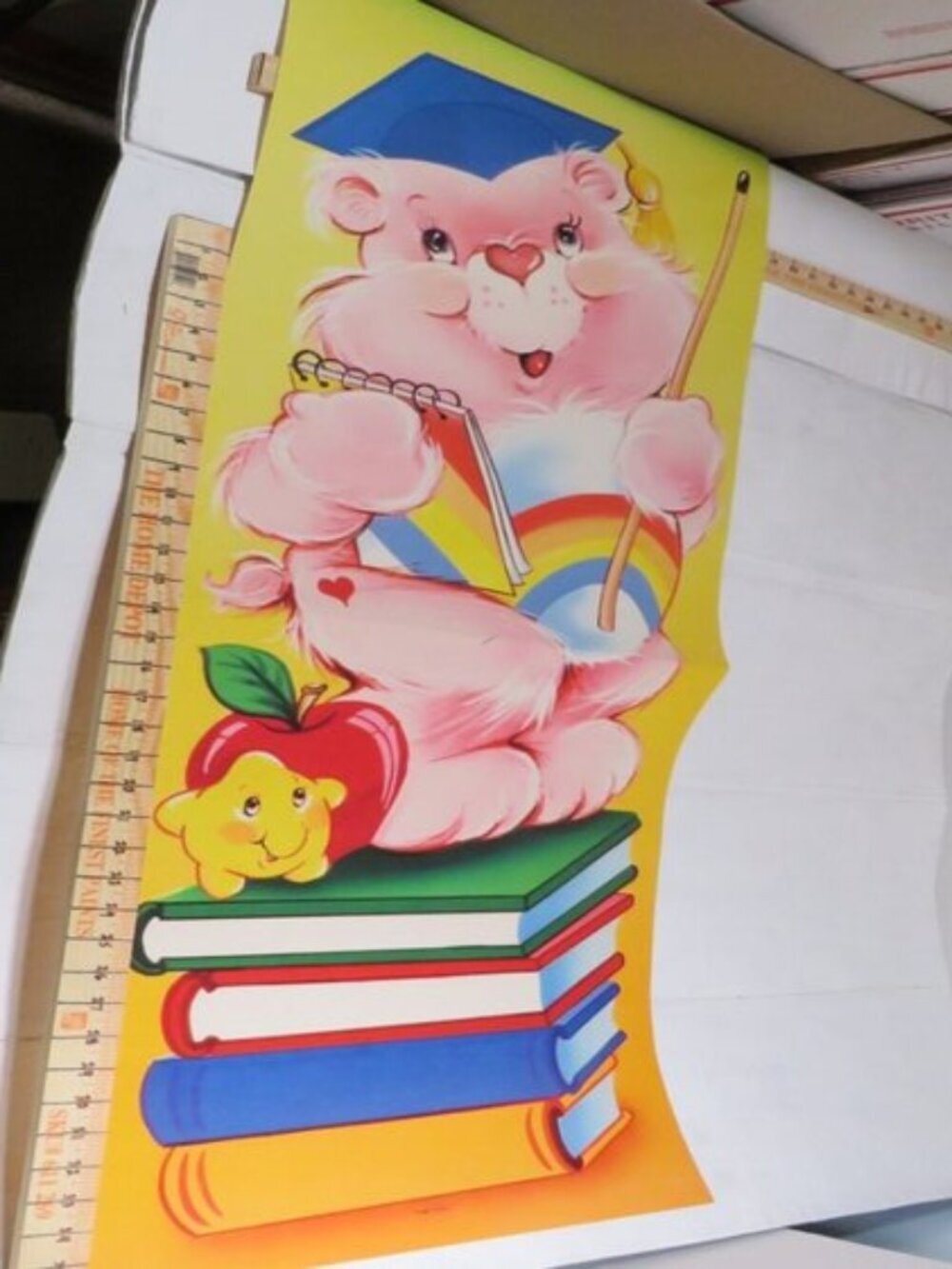 Vintage 1987 Care Bears Cheer Bear 4ft Poster Cutout Teacher Classroom Decor TCF